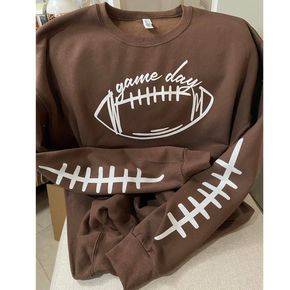Hand Crafted Tops - Game Day football sweatshirt
